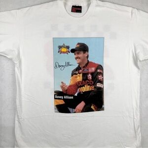 Vintage Davey Allison t shirt men’s size xl single stitch 1990s new old stock